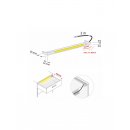 Schubladenbeleuchtung mit integriertem PIR Sensor und Anschlusskabel 414 bis 1164mm schwarz 964mm -9W neutral white 4000K