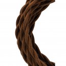 Textile cable Twisted 2C brown 50 Meter Bailey