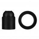 Lamp socket E27 black external thread + ring