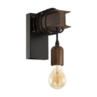 Wall lamp black brown rustic