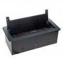 INBOX Versenkbare Einbausteckdose mit B&uuml;rstendichtung schwarz 3 Meter Kabel  2x Schuko 1x HDMI 1x RJ45 230V