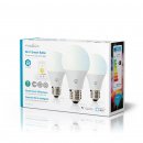 NEDIS SmartLife WLAN LED E27 3-pack 9W 800lm Dimmable white, neutral white, warm white 2700 - 6500K A+ Android iOS 60mm