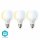 Nedis SmartLife WLAN LED E27  3er Pack 9W 800lm Dimmbar weiss, neutral weiss, warmweiss 2700 - 6500K A+ Android iOS 60mm