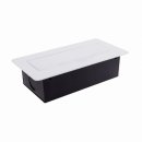 Design Light Versenkbare Einbausteckdose Kombibox 3m Zuleitung mit Klappdeckel 2xUSB + 2xSchuko weiß
